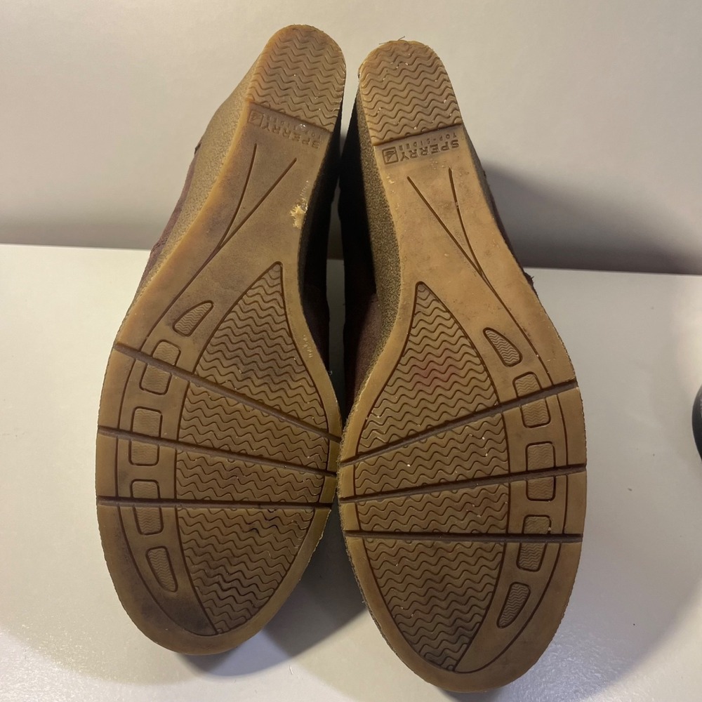 Sperry TopSider Harlow Brook Wedge Bootie Pull On Size 8.5M Earthy Brown Suede - Picture 8 of 8